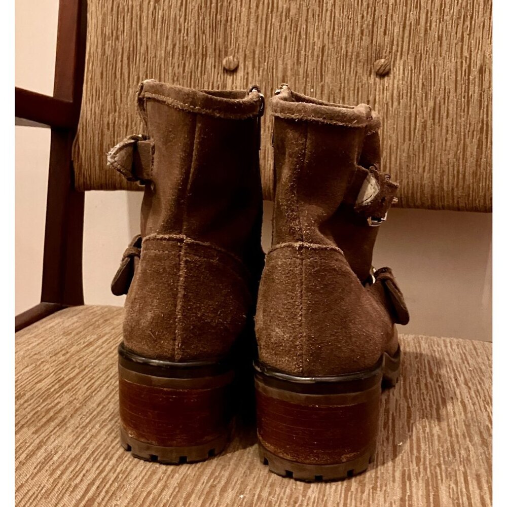 Steve Madden brown suede ankle moto biker boots, 8.5 - Picture 4 of 5